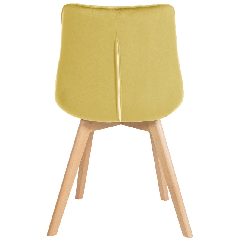 Juego de 2 sillas Brook de terciopelo amarillo
