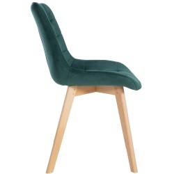 Juego de 2 sillas Brook de terciopelo verde