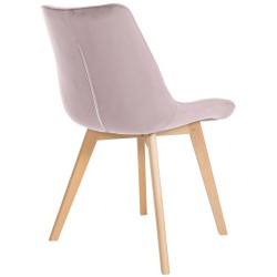 Juego de 2 sillas Brook en terciopelo rosa