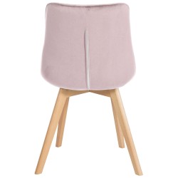 Juego de 2 sillas Brook en terciopelo rosa