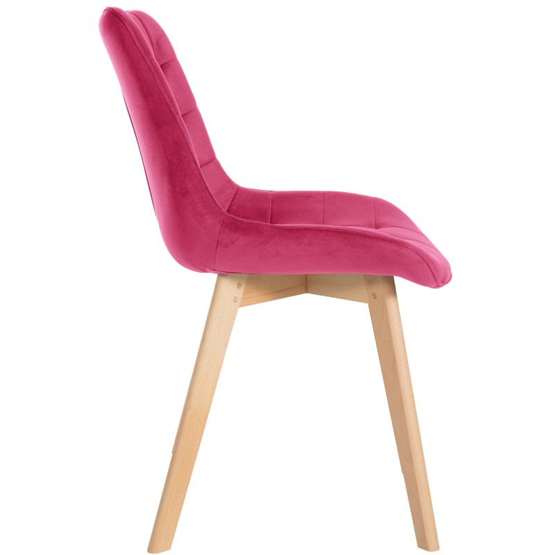 Juego de 2 sillas Brook de terciopelo rojo
