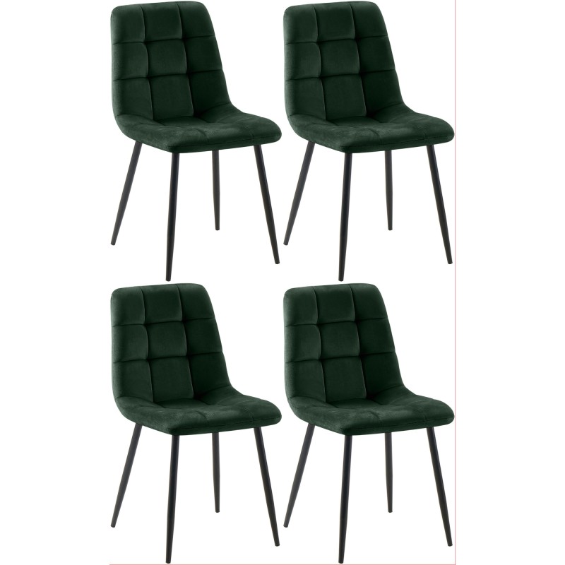 Juego de 4 sillas de comedor Antibes verdes