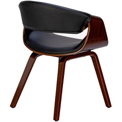 Silla de comedor Foley, piel sintética, nogal/negro