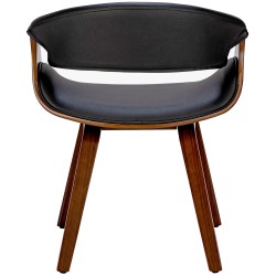 Silla de comedor Foley, piel sintética, nogal/negro