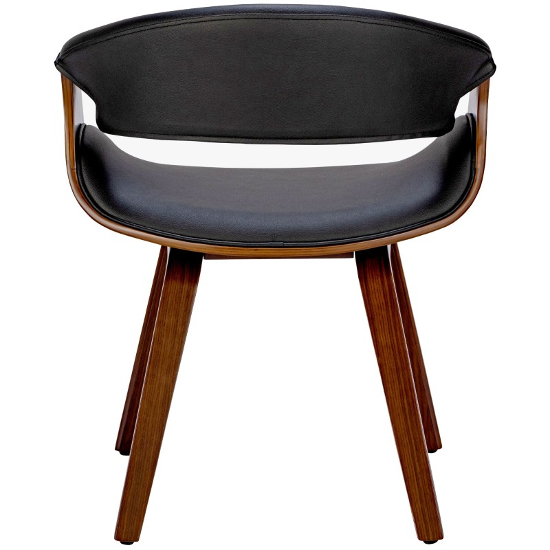 Silla de comedor Foley, piel sintética, nogal/negro