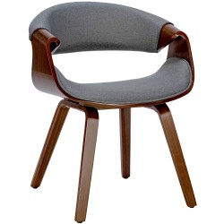 Silla de comedor Foley en tela nogal/gris