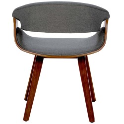 Silla de comedor Foley en tela nogal/gris