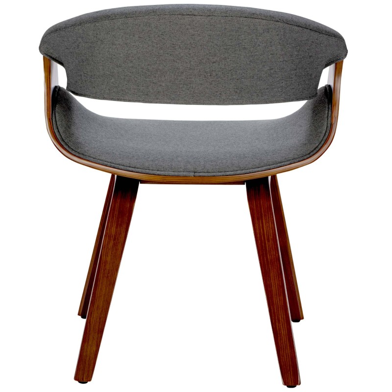 Silla de comedor Foley en tela nogal/gris