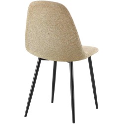 Juego de 4 sillas de comedor Napier de tela color topo