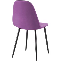 Juego de 4 sillas de comedor Napier de terciopelo morado