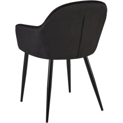 Silla de comedor Boise en terciopelo negro