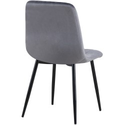 Juego de 4 sillas Dijon de terciopelo gris oscuro Juego de 4 sillas Dijon de terciopelo gris oscuro