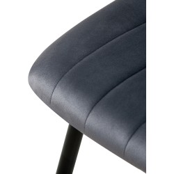 Juego de 4 sillas Dijon de terciopelo gris oscuro Juego de 4 sillas Dijon de terciopelo gris oscuro