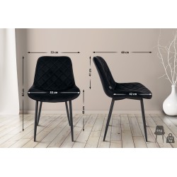 Juego de 4 sillas Springs de terciopelo negro