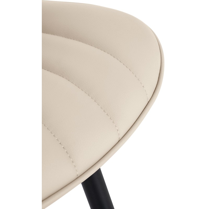 Juego de 2 sillas Largo de piel sintética color crema