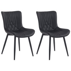 Juego de 2 sillas Brady, piel sintética negra