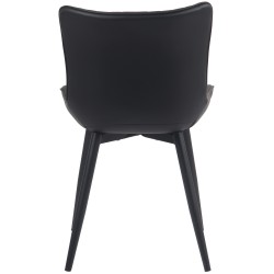 Juego de 2 sillas Brady, piel sintética negra