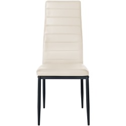 Juego de 4 sillas de comedor Mayfair, piel sintética color crema