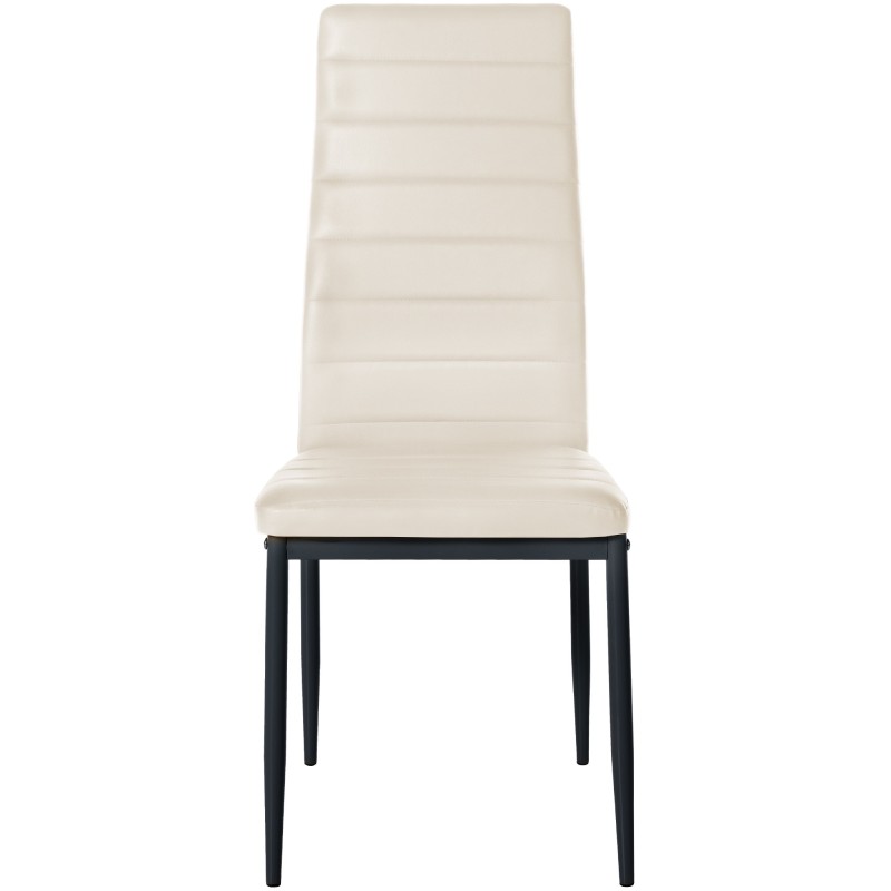 Juego de 4 sillas de comedor Mayfair, piel sintética color crema