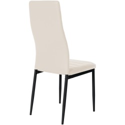 Juego de 4 sillas de comedor Mayfair, piel sintética color crema