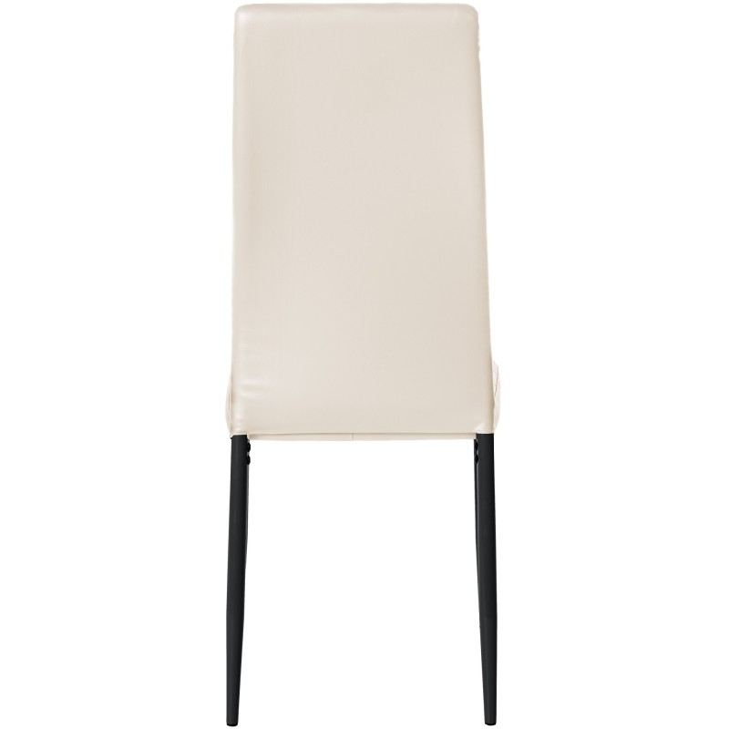 Juego de 4 sillas de comedor Mayfair, piel sintética color crema