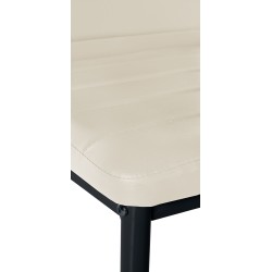 Juego de 4 sillas de comedor Mayfair, piel sintética color crema