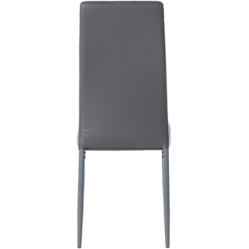 Juego de 4 sillas de comedor Mayfair, piel sintética gris