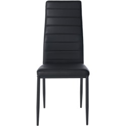 Juego de 4 sillas de comedor Mayfair, piel sintética negra