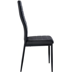 Juego de 4 sillas de comedor Mayfair, piel sintética negra