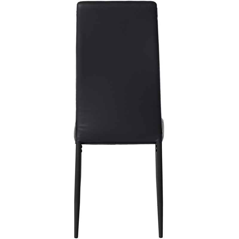 Juego de 4 sillas de comedor Mayfair, piel sintética negra