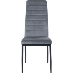 Juego de 4 sillas de comedor Mayfair de terciopelo en gris claro