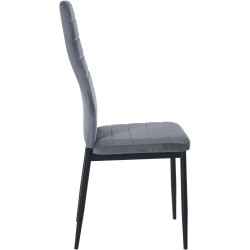 Juego de 4 sillas de comedor Mayfair de terciopelo en gris claro