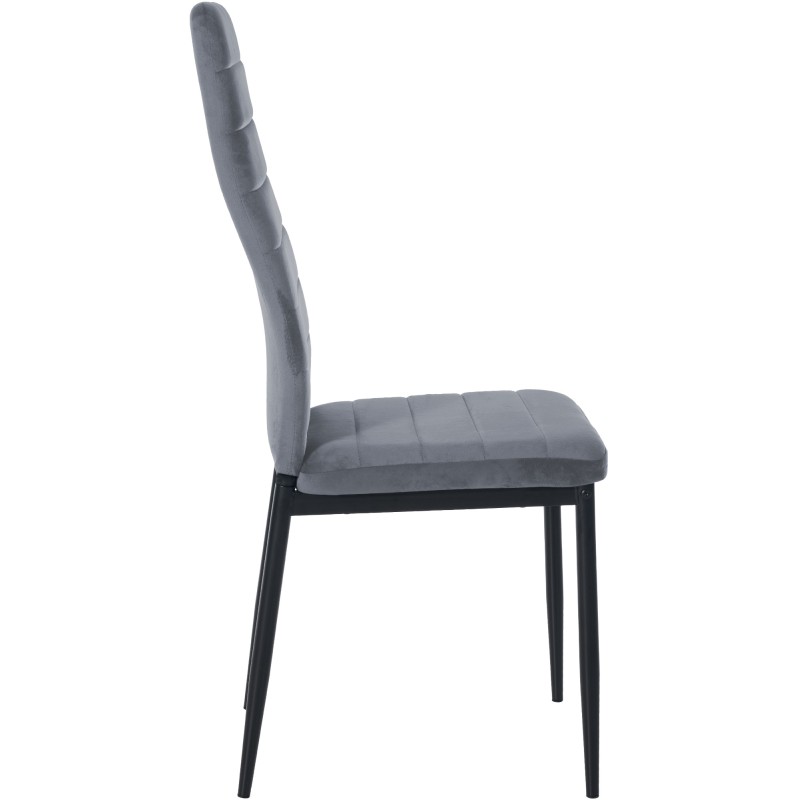 Juego de 4 sillas de comedor Mayfair de terciopelo en gris claro
