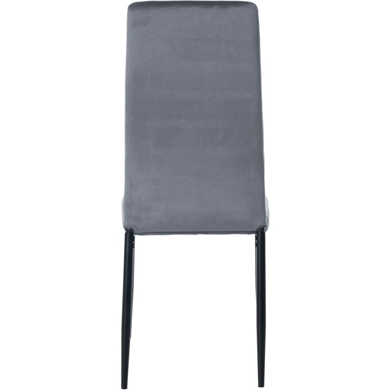 Juego de 4 sillas de comedor Mayfair de terciopelo en gris claro