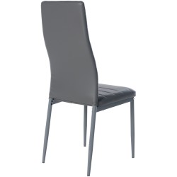 Juego de 6 sillas de comedor Mayfair, piel sintética gris
