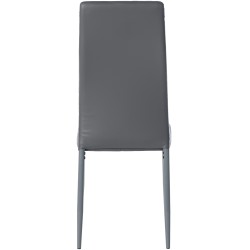 Juego de 6 sillas de comedor Mayfair, piel sintética gris