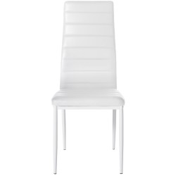 Juego de 6 sillas de comedor Mayfair, piel sintética blanca