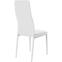 Juego de 6 sillas de comedor Mayfair, piel sintética blanca