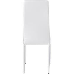 Juego de 6 sillas de comedor Mayfair, piel sintética blanca