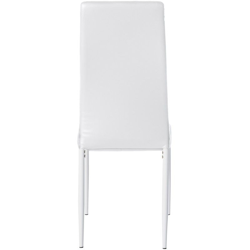 Juego de 6 sillas de comedor Mayfair, piel sintética blanca