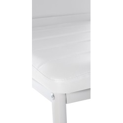 Juego de 6 sillas de comedor Mayfair, piel sintética blanca
