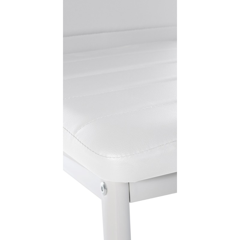 Juego de 6 sillas de comedor Mayfair, piel sintética blanca