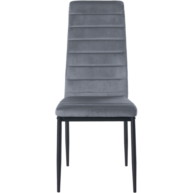 Juego de 6 sillas de comedor Mayfair en terciopelo gris claro