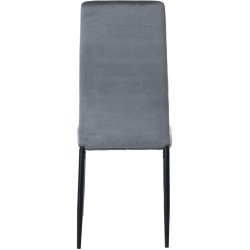 Juego de 6 sillas de comedor Mayfair en terciopelo gris claro