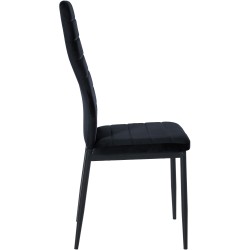 Juego de 6 sillas de comedor Mayfair en terciopelo negro
