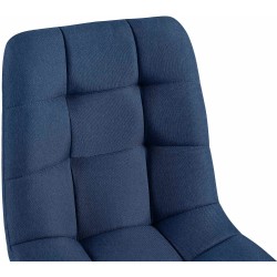 Juego de 4 sillas de comedor de tela azul Antibes