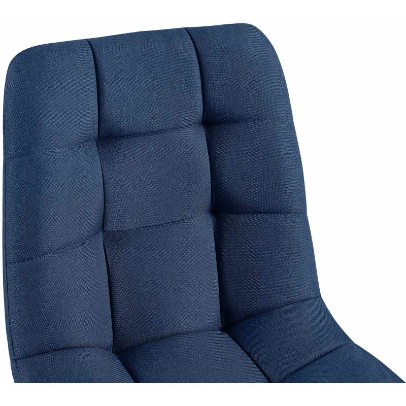 Juego de 4 sillas de comedor de tela azul Antibes