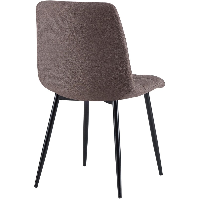 Juego de 4 sillas de comedor de tela marrón Antibes