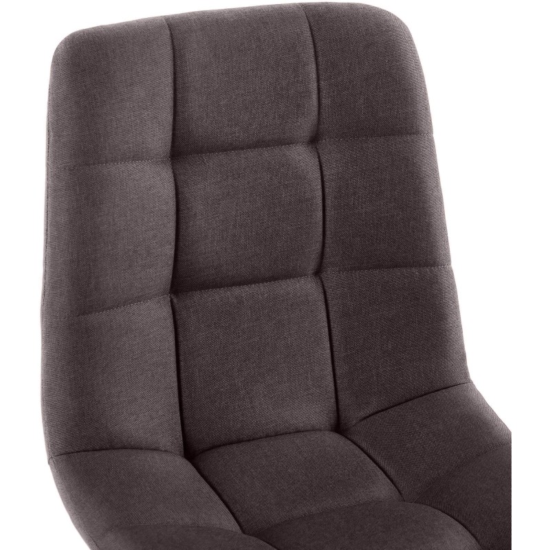 Juego de 4 sillas de comedor de tela marrón Antibes