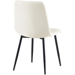 Juego de 4 sillas de comedor de tela color crema Antibes